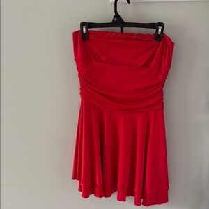Elegant Red Strapless Dress